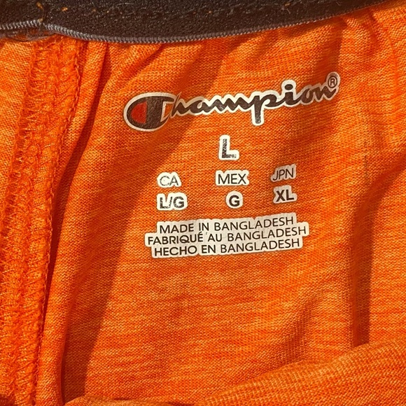 Champion Clemson Tigers Shorts, Size L, Orange w/Grey Side Panels, Elastic Waist - Picture 3 of 5